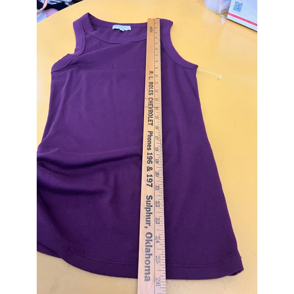 Michael Stars Halley Ribbed Tank Top with Ruching Ruby Women's Size Medium NWOT - Picture 8 of 8